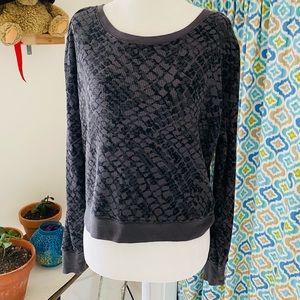 Splendid Gray Crop Relax Waffle Knit Top (size XS)
